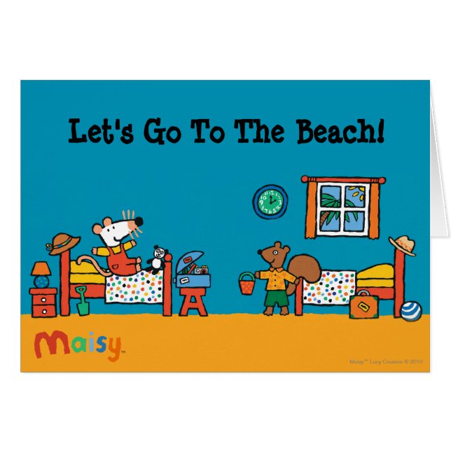 Cartão Maisy e Cyril vão na cena das férias (Frente Horizontal)