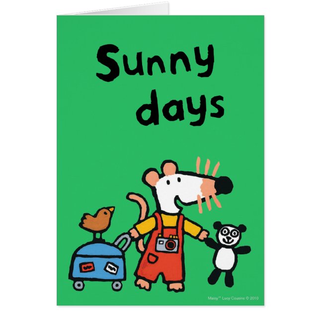 Cartão Maisy pronta para férias com bagagem (Frente)