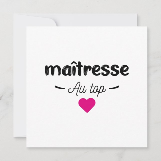 Cartão Maitresse au top (Frente)