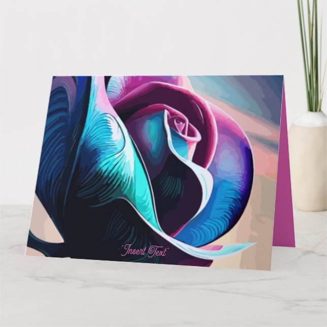 Cartão Majestade da Meia-Noite: A Beleza Escura dos Rosas (Frente)