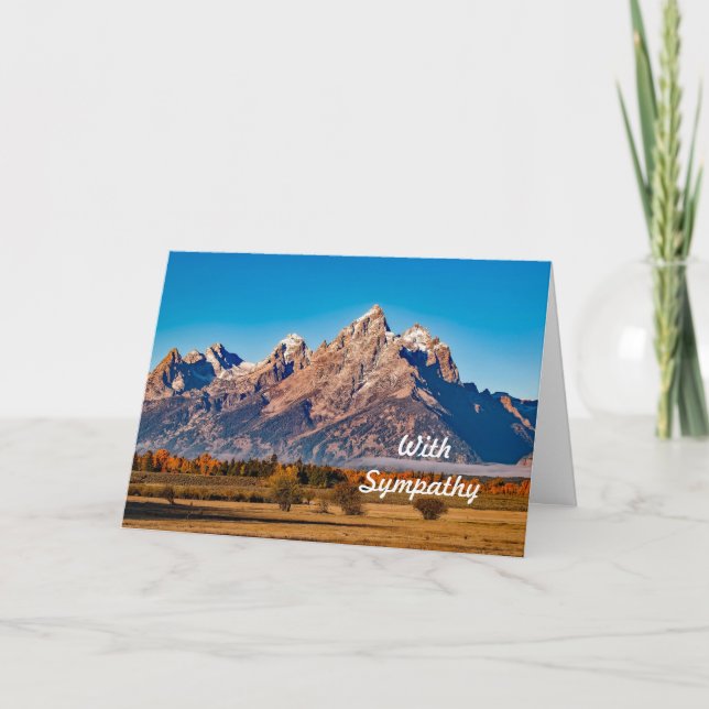 Cartão Majestic Teton Mountains Autumn Photo Sympathy (Frente)