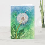 Cartão MAKE A WISH Dandelion GREETING CARD<br><div class="desc">Make a Wish Greeting Card is a print of my original watercolor painting. It is blank inside to send to that special someone with your own special note. Thank you for stopping by my store! Happy Shopping!</div>