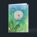 Cartão MAKE A WISH Dandelion GREETING CARD<br><div class="desc">Make a Wish Greeting Card is a print of my original watercolor painting. It is blank inside to send to that special someone with your own special note. Thank you for stopping by my store! Happy Shopping!</div>