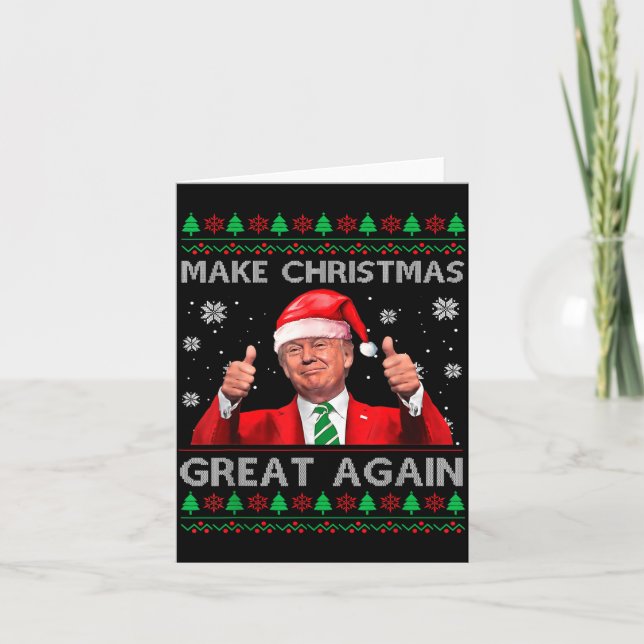 Cartão Make Christmas Great Again Xmas Funny Trump Pajama (Frente)