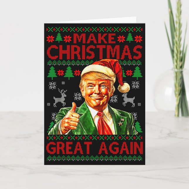 Cartão Make Christmas Great Again Xmas Funny Trump Pajama (Frente)