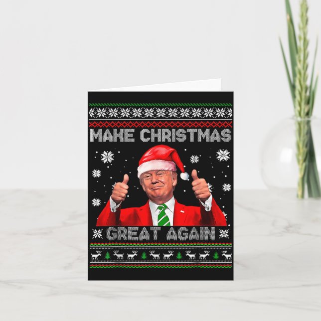 Cartão Make Christmas Great Again Xmas Funny Trump Pajama (Frente)