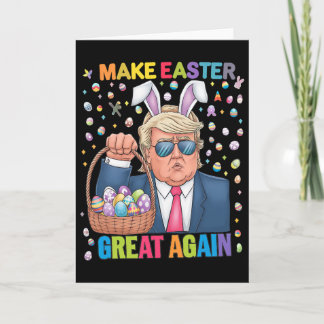 Cartão Make Easter Great Again Funny Trump Bunny Spring H