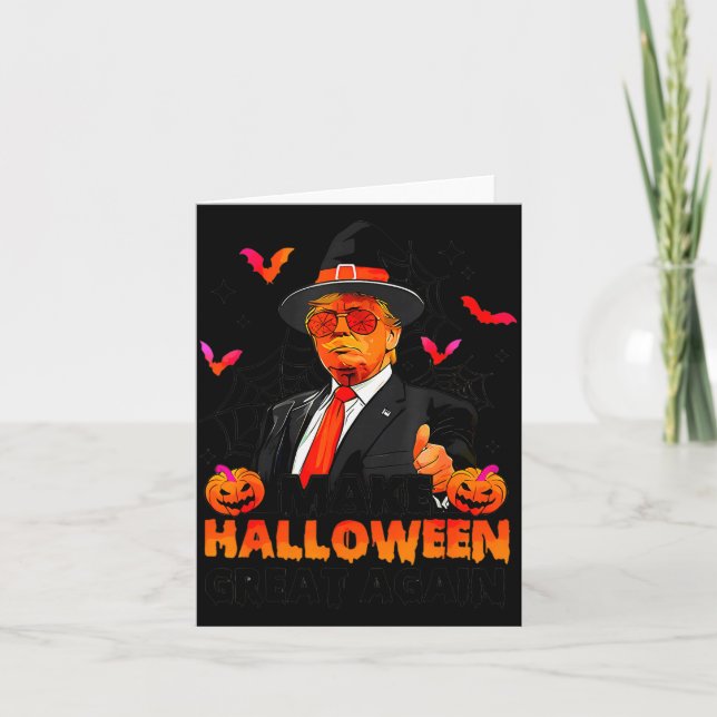 Cartão Make Halloween Great Again Funny Trump Soky Trick  (Frente)