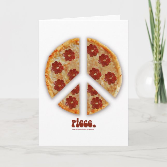 Cartão "Make Pizza, Not War" Greeting Cards (Frente)