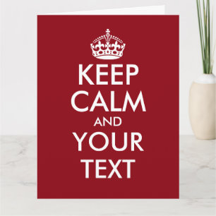 Cartão Make your own oversized keep calm greeting cards