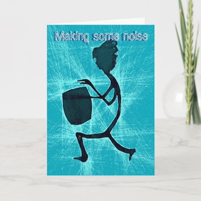 Cartão Making Some Noise Frantic Drummer Birthday Card (Frente)
