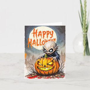 Cartão Mal-comportar pequeno vampiro Feliz Dia das Brux