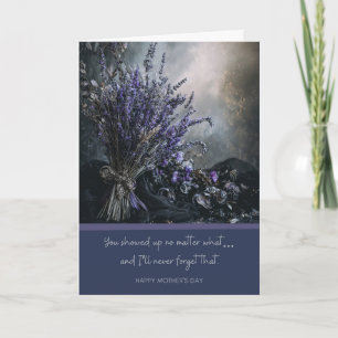 Cartão Mal-humorada, Elegante Floral Escura de Lavanda do