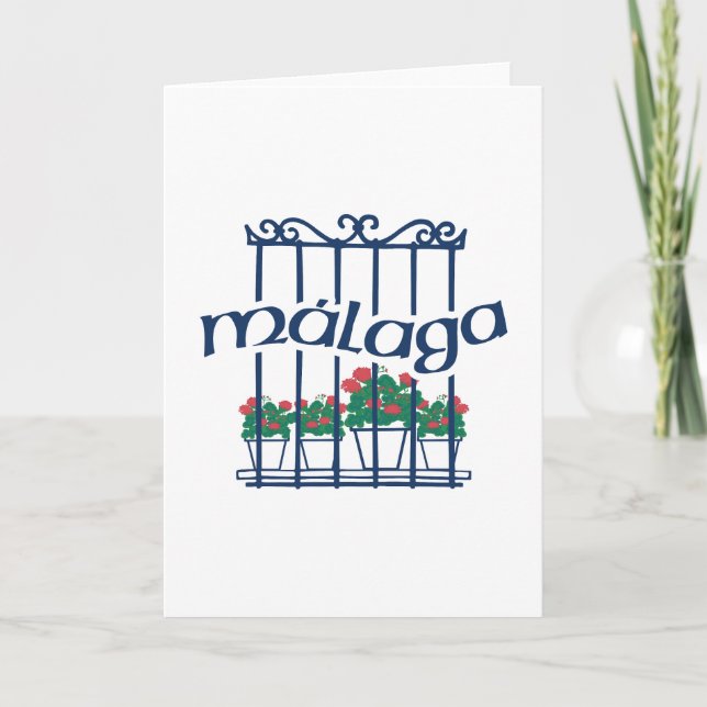 Cartão Malaga, window with flowers (Frente)