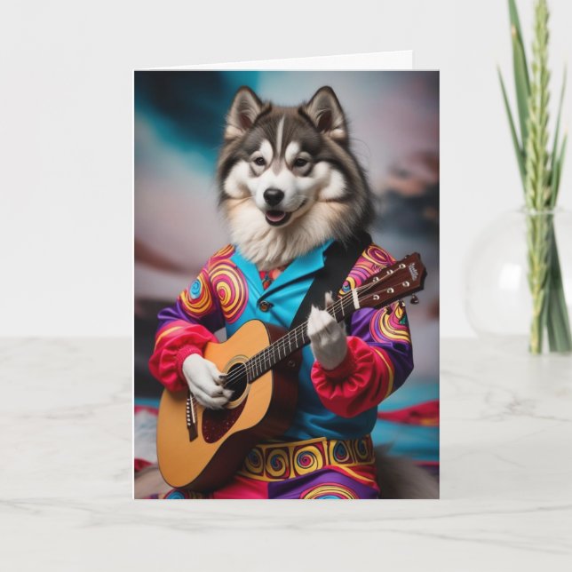 Cartão Malamute Rock Star (Frente)