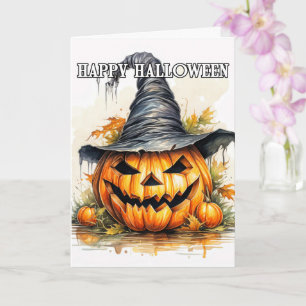 Cartão Maldita Bruxa de Abóbora Feliz de Halloween