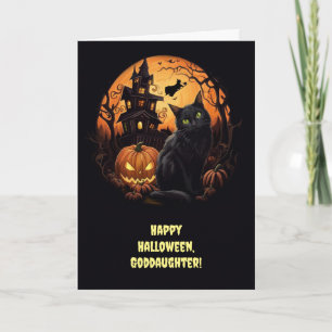 Cartão Maldita Cama Feliz Halloween Malvado Bruxa Negra
