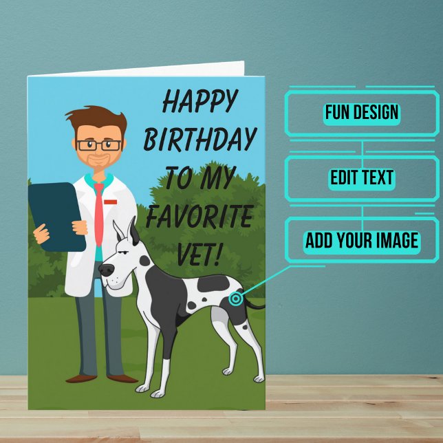 Cartão Male Veterinarian Birthday (his lovely card is specifically for that kind veterinarian in your life.)