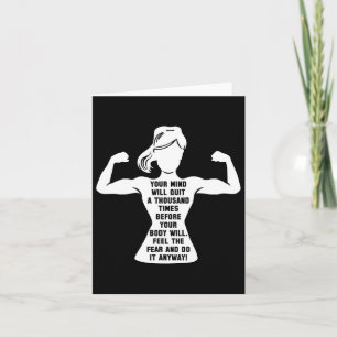 Cartão Malhação Motivativa de Workout para as Mulheres em