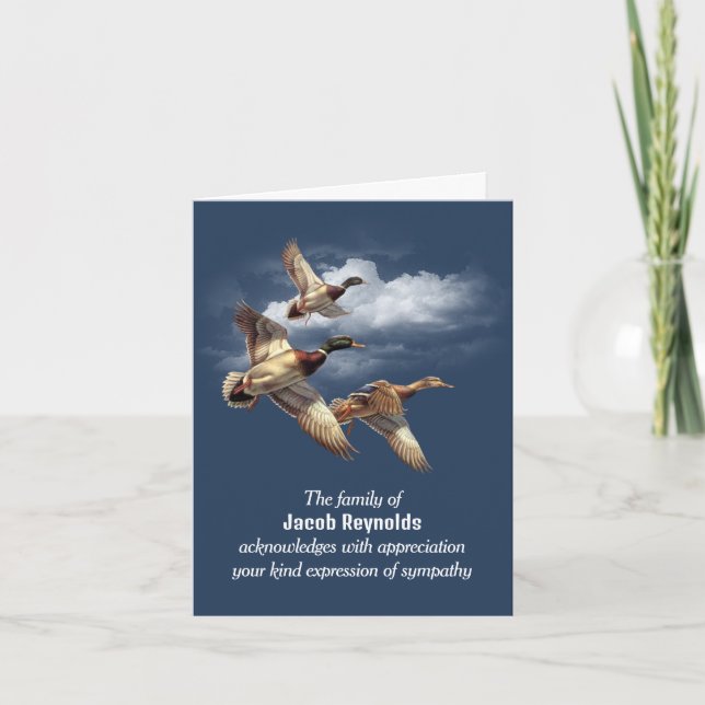 Cartão Mallard Ducks (Patos De Mallard) Agradeço A Sua Si (Frente)