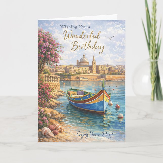 Cartão Malta Birthday Card – Scenic Travel Design (Frente)