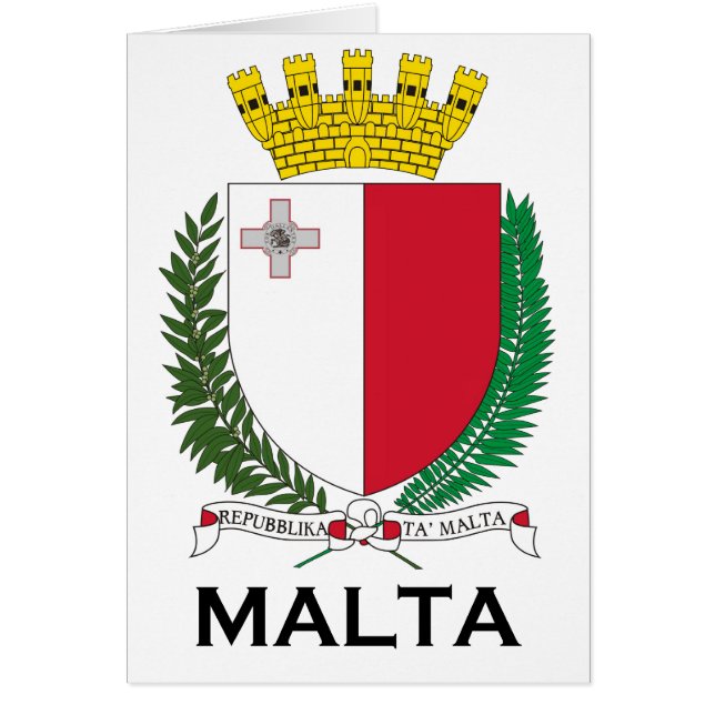 Cartão MALTA - emblema/brasão/símbolo/bandeira (Frente)