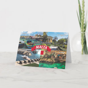 Cartão Malta Places of Interest Birthday Card