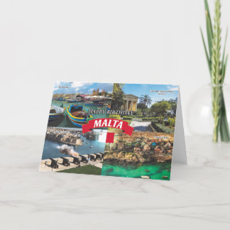 Cartão Malta Places of Interest Birthday Card