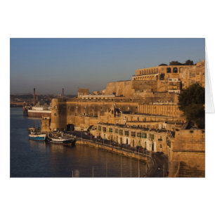 Cartão Malta, Valletta, vista do porto a partir de Lower