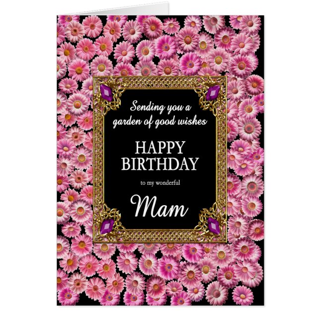 Cartão Mam Birthday Pink Daisies (Frente)