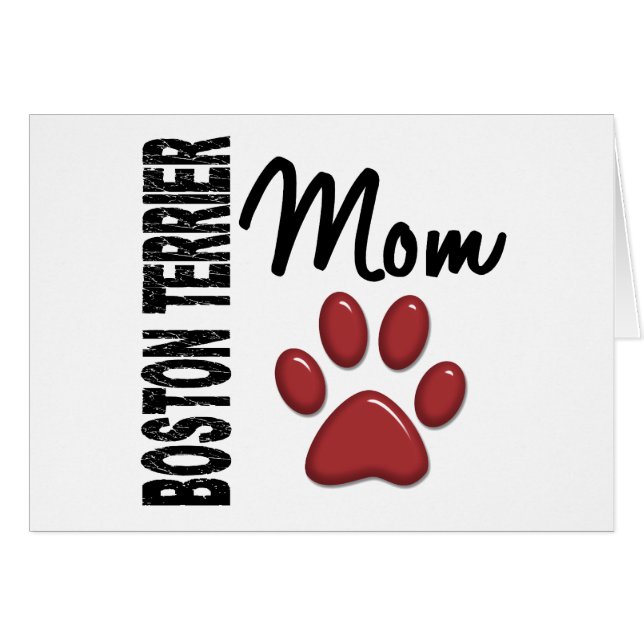 Cartão Mamã 2 de Boston Terrier (Frente Horizontal)