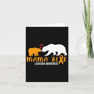 Cartão Mama Bear Leucemia Consciência Laranja Fita Suport