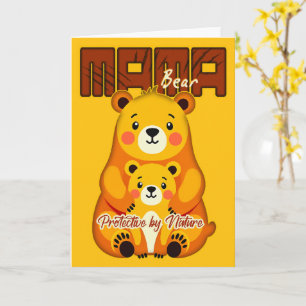 Cartão Mama Bear Protective Love – Cute Mother Bear Desig