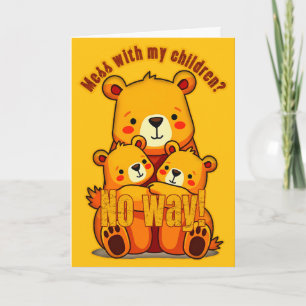 Cartão Mama Bear with My Cubs – Cute Family Bear Art