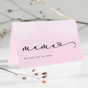 Cartão Mama   Chic Script and Heart with Photo