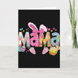 Cartão Mama Coquete Laço Bunny Páscoa Divertida Mãe Mamãe