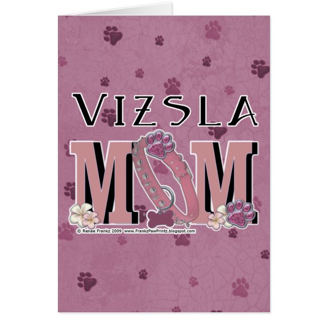 Cartão MAMÃ de Vizsla (Frente)
