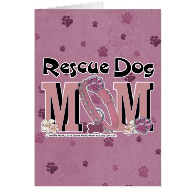Cartão MAMÃ do cão do salvamento (Frente)