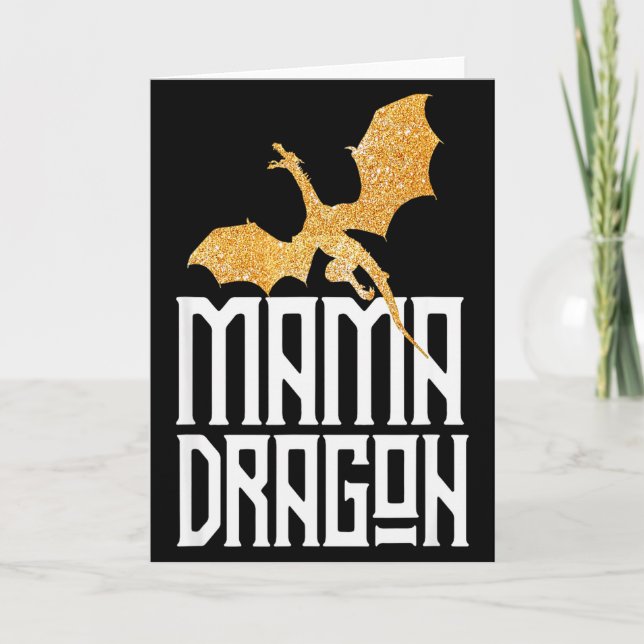 Cartão Mama Dragon Christmas Matching Family Tribe Mom Wi (Frente)