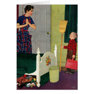 Cartão Mamã, eu limpei minha sala!