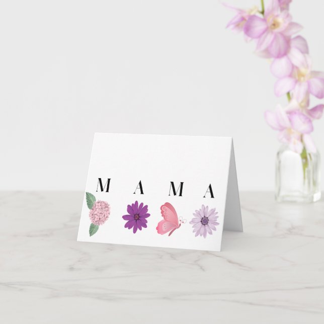 Cartão MAMA Floral Butterfly, Mothers Day Card (Orquídea)