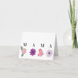 Cartão MAMA Floral Butterfly, Mothers Day Card