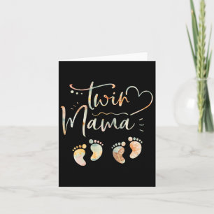 Cartão Mama Gêmeas Florais Feminino Mãe Para Ser Grávida