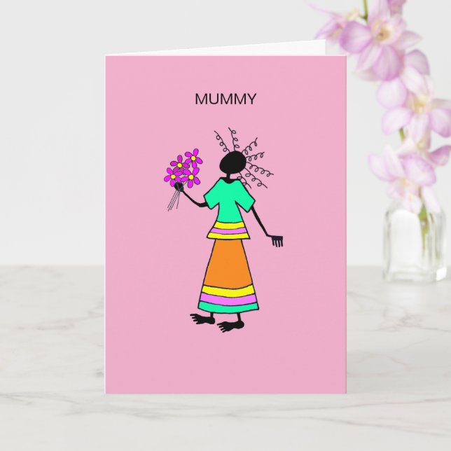 Cartão Mamã Inspiradora Floral e Abstrato (Orquídea)