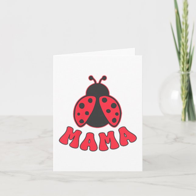 Cartão Mama Ladybug First Birthday Girl Family Matching P (Frente)