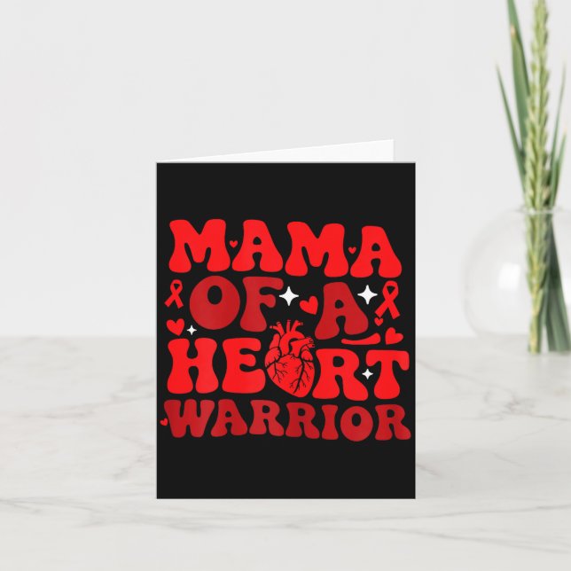 Cartão Mama Of A Heart Warrior Chd Awareness Heart Diseas (Frente)