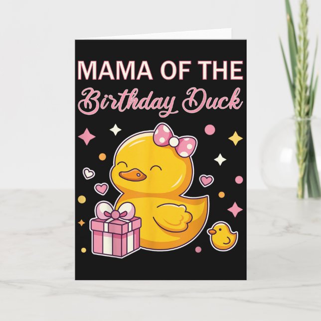 Cartão Mama Of The Birthday Duck Christmas Anime Party Ou (Frente)
