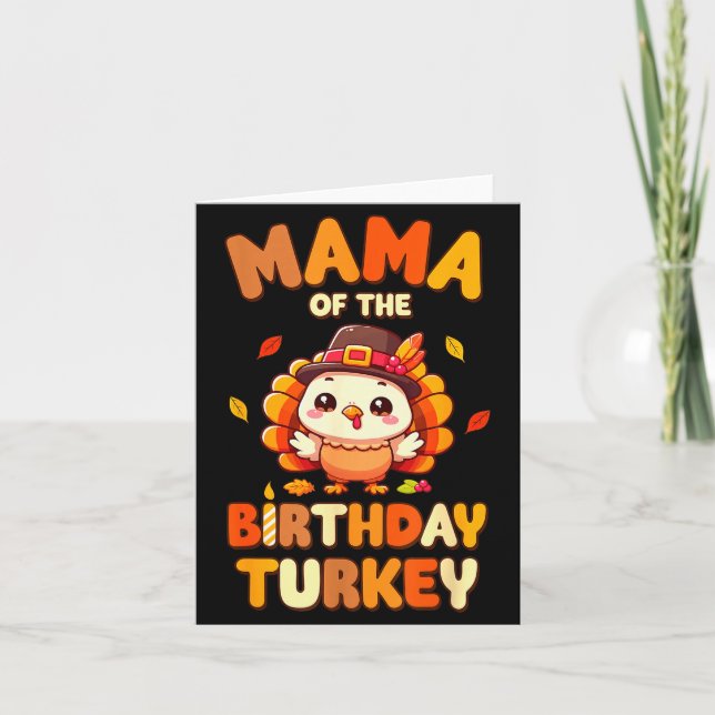 Cartão Mama Of The Birthday Turkey Family 1st Birthday Bo (Frente)