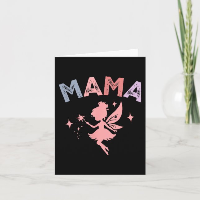Cartão Mama Of The Little Fairy Birthday Girl Family Matc (Frente)