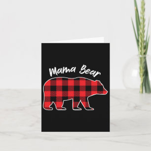 Cartão Mama Urso Flanela Vermelha Xadrez Família Pijama C